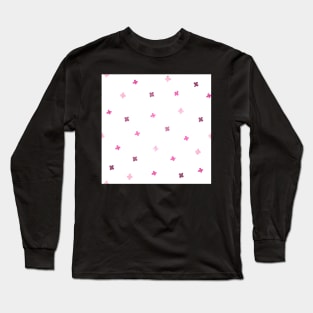 Simple Pink Flower Pattern Long Sleeve T-Shirt